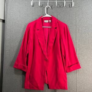 GRAVER Susan Graver LK Fusion 3/4 51 Cutaway Hem Blazer Passion Pink X-Large